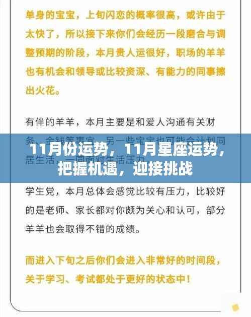 11月星座运势指南，把握机遇，迎接挑战
