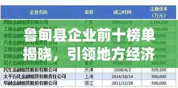 鲁甸县企业前十榜单揭晓，引领地方经济发展的佼佼者大放异彩